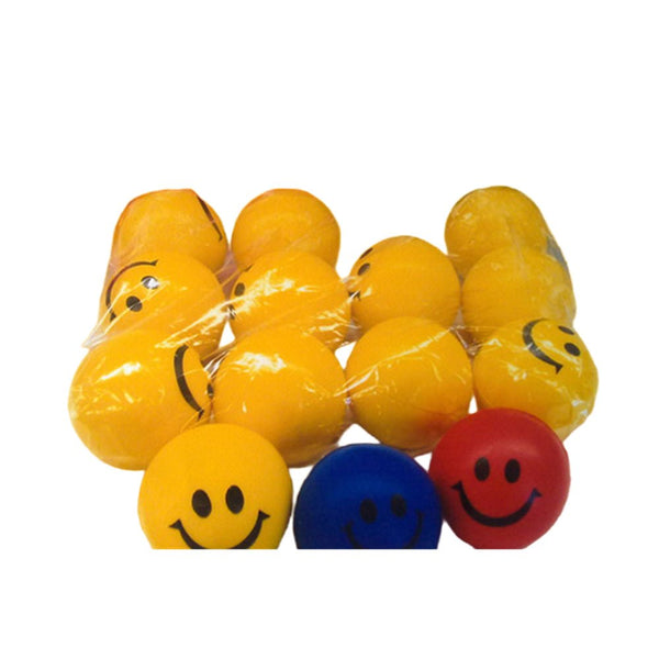 6 x Smiley face stress ball - 6cm - NuSea