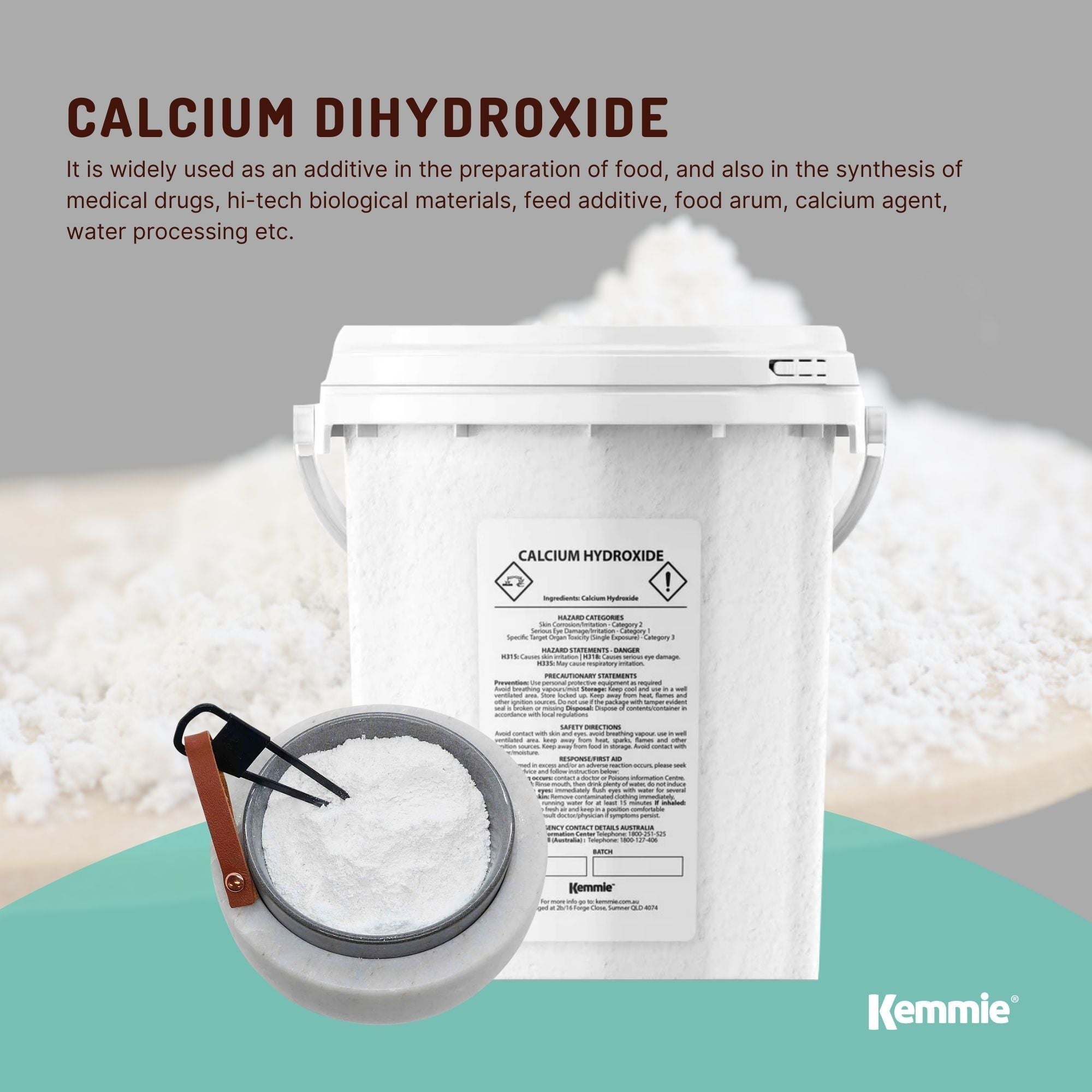 600g Food Grade Calcium Hydroxide Powder Tub FCC Hydrated Slaked Pickling Lime - NuSea