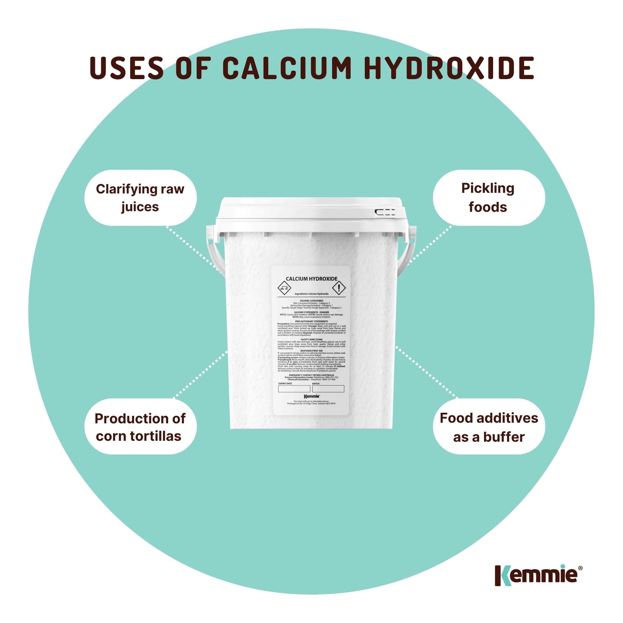 600g Food Grade Calcium Hydroxide Powder Tub FCC Hydrated Slaked Pickling Lime - NuSea