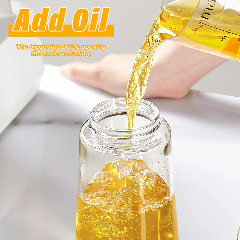 600ml 2 in 1 Glass Oil Sprayer Dispenser Kitchen Sprayz Cooking Baking Oil Bottle BBQ Spray Green - NuSea