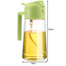 600ml 2 in 1 Glass Oil Sprayer Dispenser Kitchen Sprayz Cooking Baking Oil Bottle BBQ Spray Green - NuSea