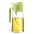 600ml 2 in 1 Glass Oil Sprayer Dispenser Kitchen Sprayz Cooking Baking Oil Bottle BBQ Spray Green - NuSea