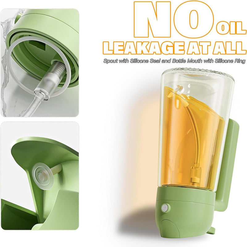600ml 2 in 1 Glass Oil Sprayer Dispenser Kitchen Sprayz Cooking Baking Oil Bottle BBQ Spray Green - NuSea