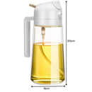 600ml 2 in 1 Glass Oil Sprayer Dispenser Kitchen Sprayz Cooking Baking Oil Bottle BBQ Spray White - NuSea