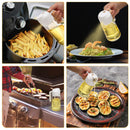 600ml 2 in 1 Glass Oil Sprayer Dispenser Kitchen Sprayz Cooking Baking Oil Bottle BBQ Spray White - NuSea