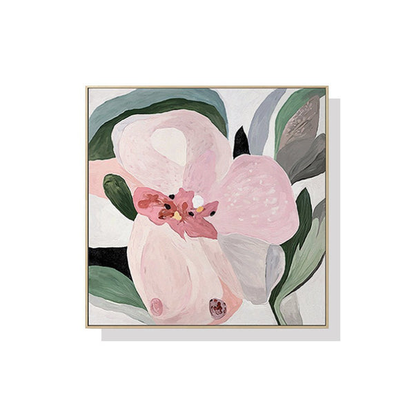 60cmx60cm Floral Hand Painting Style Wood Frame Canvas Wall Art - NuSea