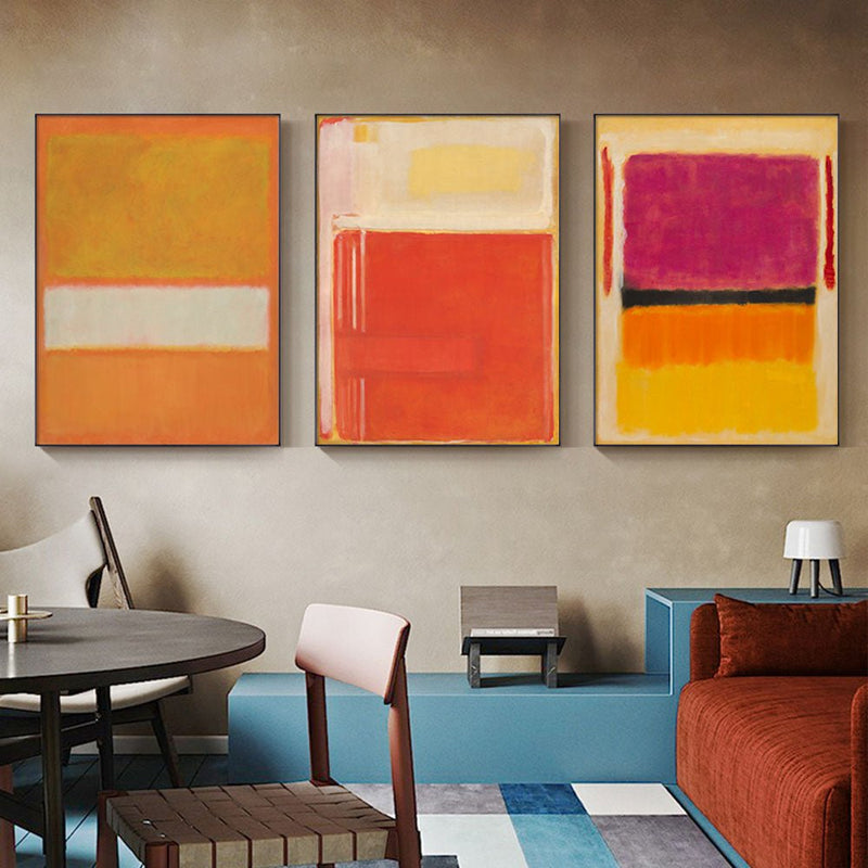 60cmx90cm Colourful 3 Sets By Mark Rothko Black Frame Canvas Wall Art - NuSea