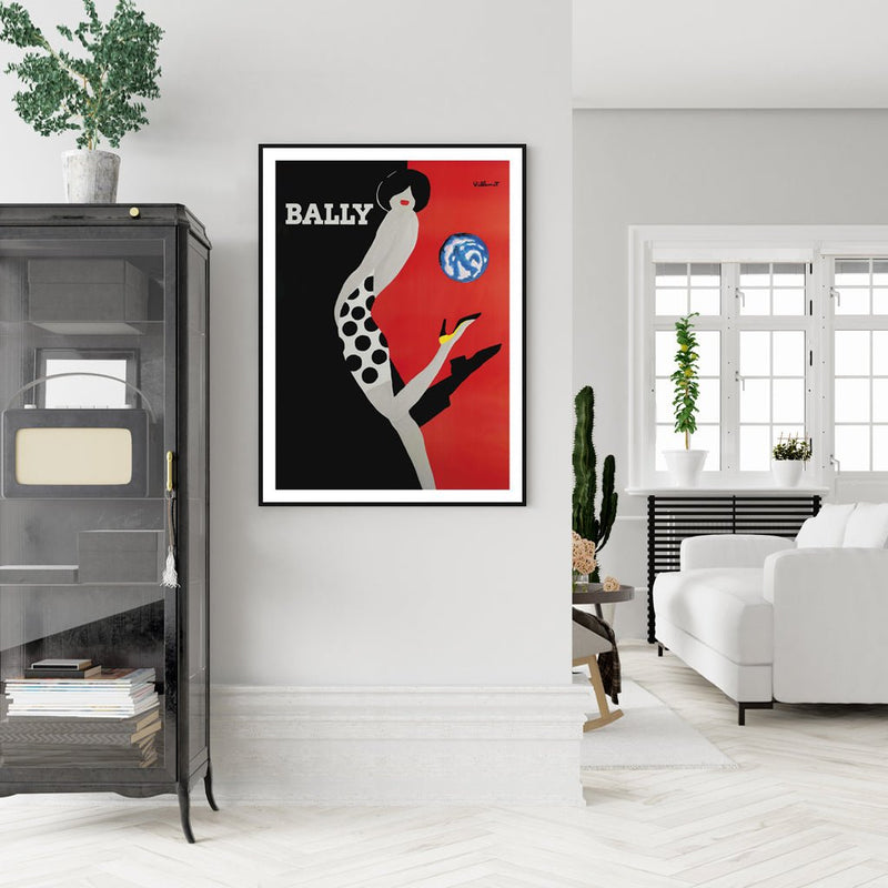 60cmx90cm Fashion Bally Black Frame Canvas Wall Art - NuSea