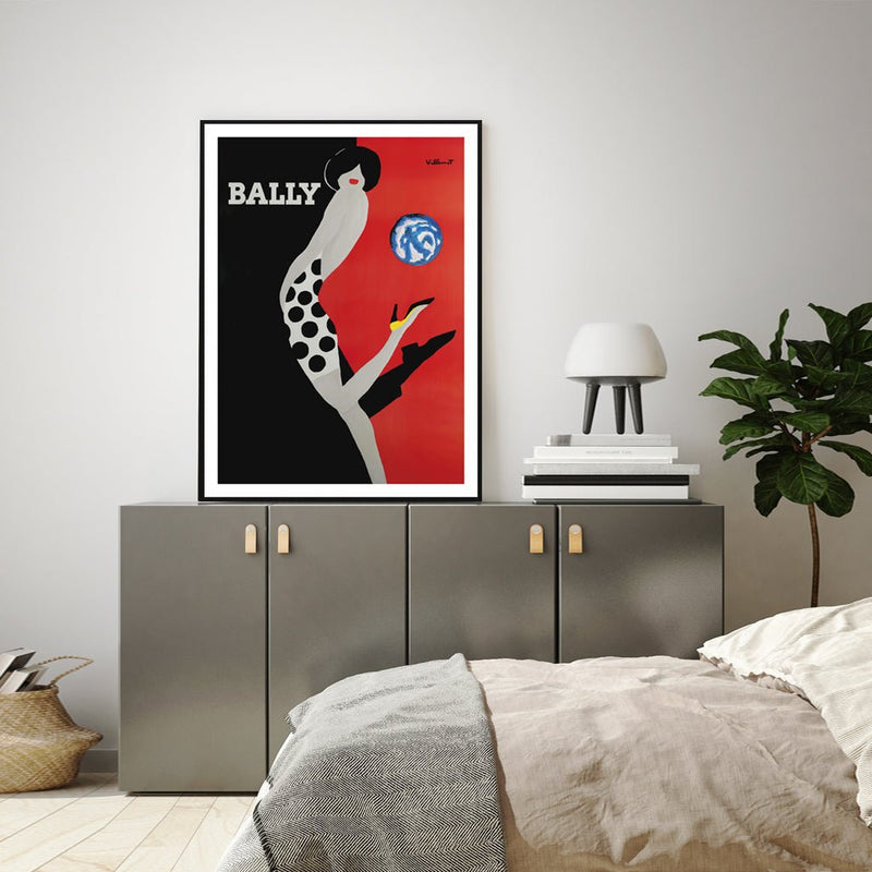 60cmx90cm Fashion Bally Black Frame Canvas Wall Art - NuSea