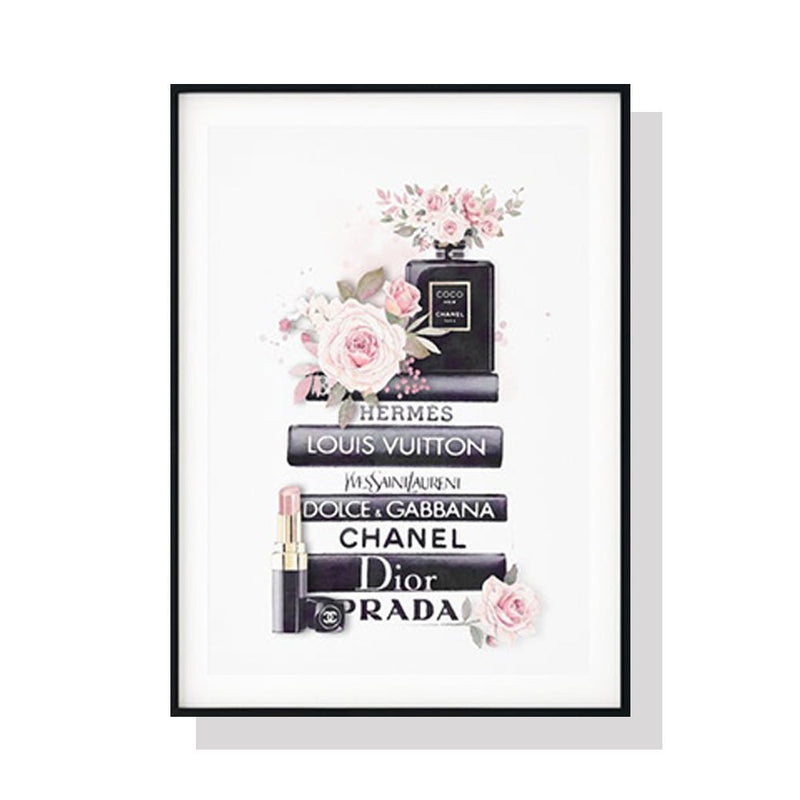 60cmx90cm Fashion Book Black Frame Canvas Wall Art - NuSea