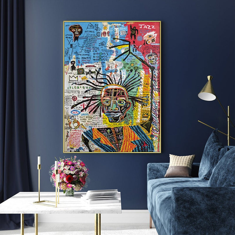 60cmx90cm Jazz Gold Frame Canvas Wall Art - NuSea