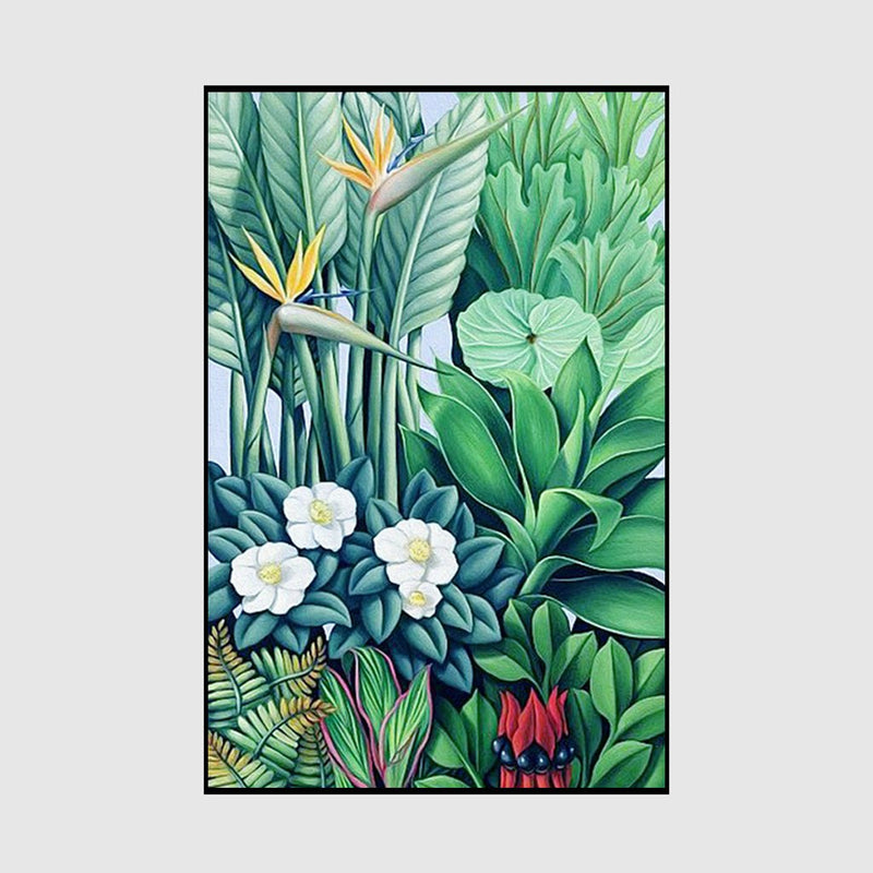60cmx90cm Tropical plants Black Frame Canvas Wall Art - NuSea