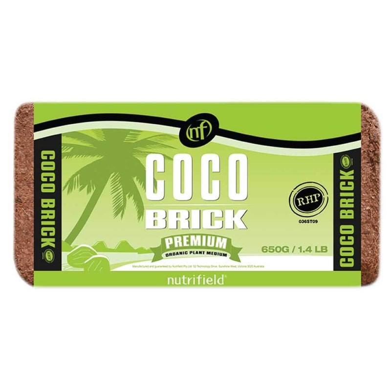 650g Coco Brick Premium Coir Peat Organic Plant Growth Medium Husk 9L Nutrifield - NuSea