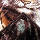 675gsm 2 Ply 3D Print Faux Mink Blanket Queen 200x240 cm Tiger Family - NuSea