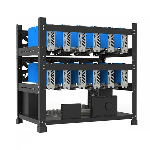 6/8/12 GPU Mining Rig Open Air Steel Miner Rig Case Parts Frame Crypto Coin Rack - NuSea