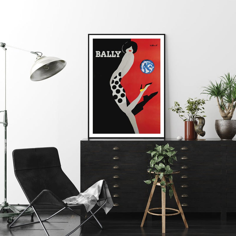 70cmx100cm Fashion Bally Black Frame Canvas Wall Art - NuSea