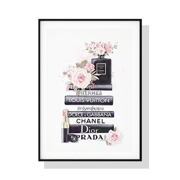 70cmx100cm Fashion Book Black Frame Canvas Wall Art - NuSea