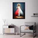 70cmx100cm Jesus Divine Mercy I Trust In You Black Frame Canvas Wall Art - NuSea