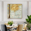70cmx70cm Golden Leaves 2 Sets Gold Frame Canvas Wall Art - NuSea