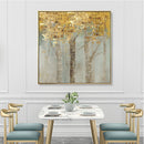 70cmx70cm Golden Leaves 2 Sets Gold Frame Canvas Wall Art - NuSea