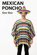 Boutique Retailer Mens Mexican Poncho Wild West Cowboy Party Bandit Fiesta Spanish Costume