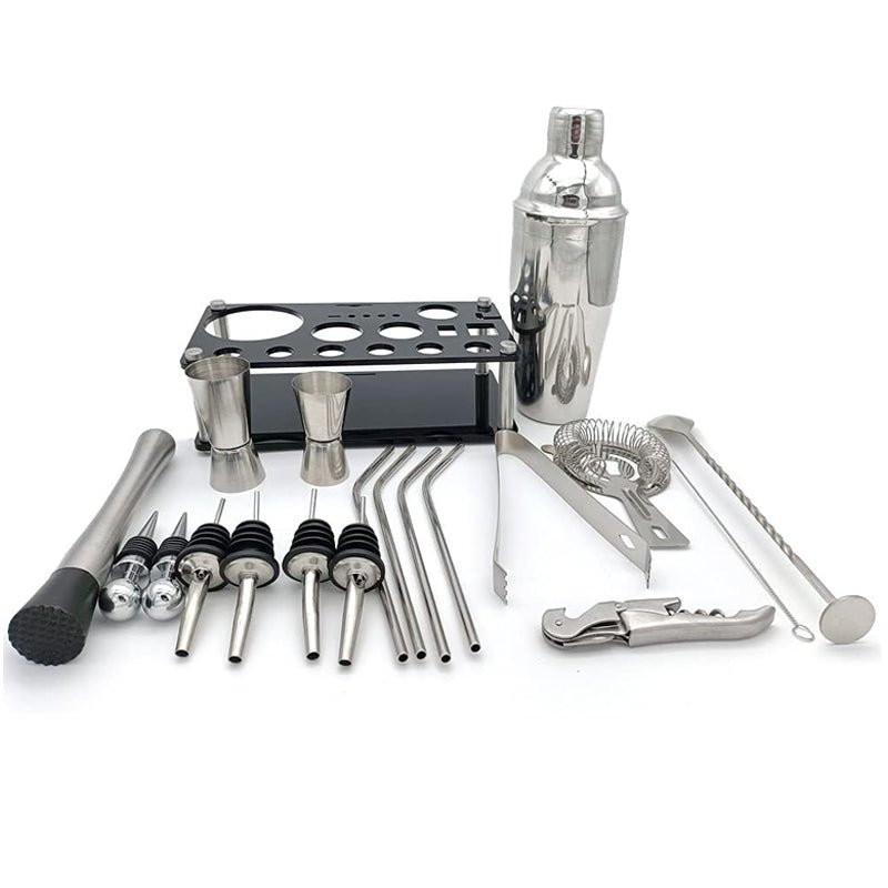 750ml 20Pcs Stainless Steel Cocktail Shaker Set Premium Bartending Kit - NuSea