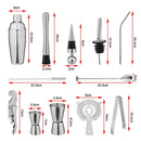 750ml 20Pcs Stainless Steel Cocktail Shaker Set Premium Bartending Kit - NuSea