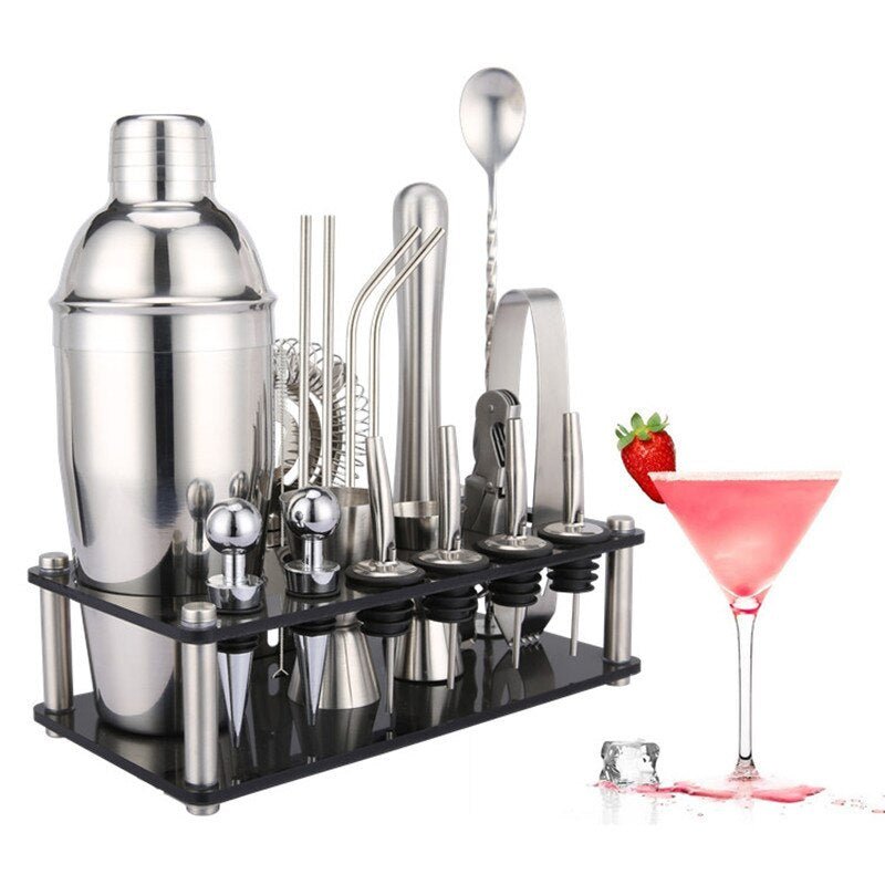 750ml 20Pcs Stainless Steel Cocktail Shaker Set Premium Bartending Kit - NuSea