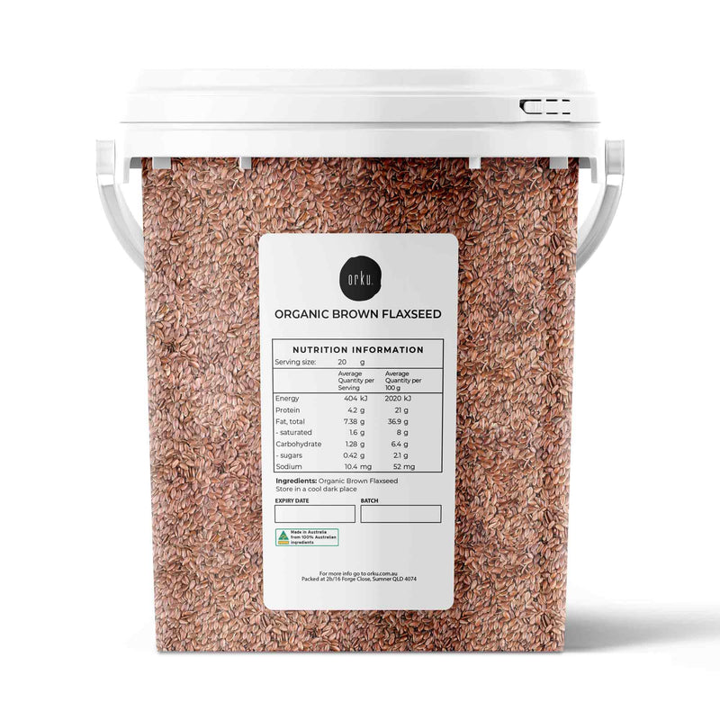 800g Organic Brown Linseed Flaxseed Tub Whole Flax Seed Non GMO Omega3 6 Fibre - NuSea