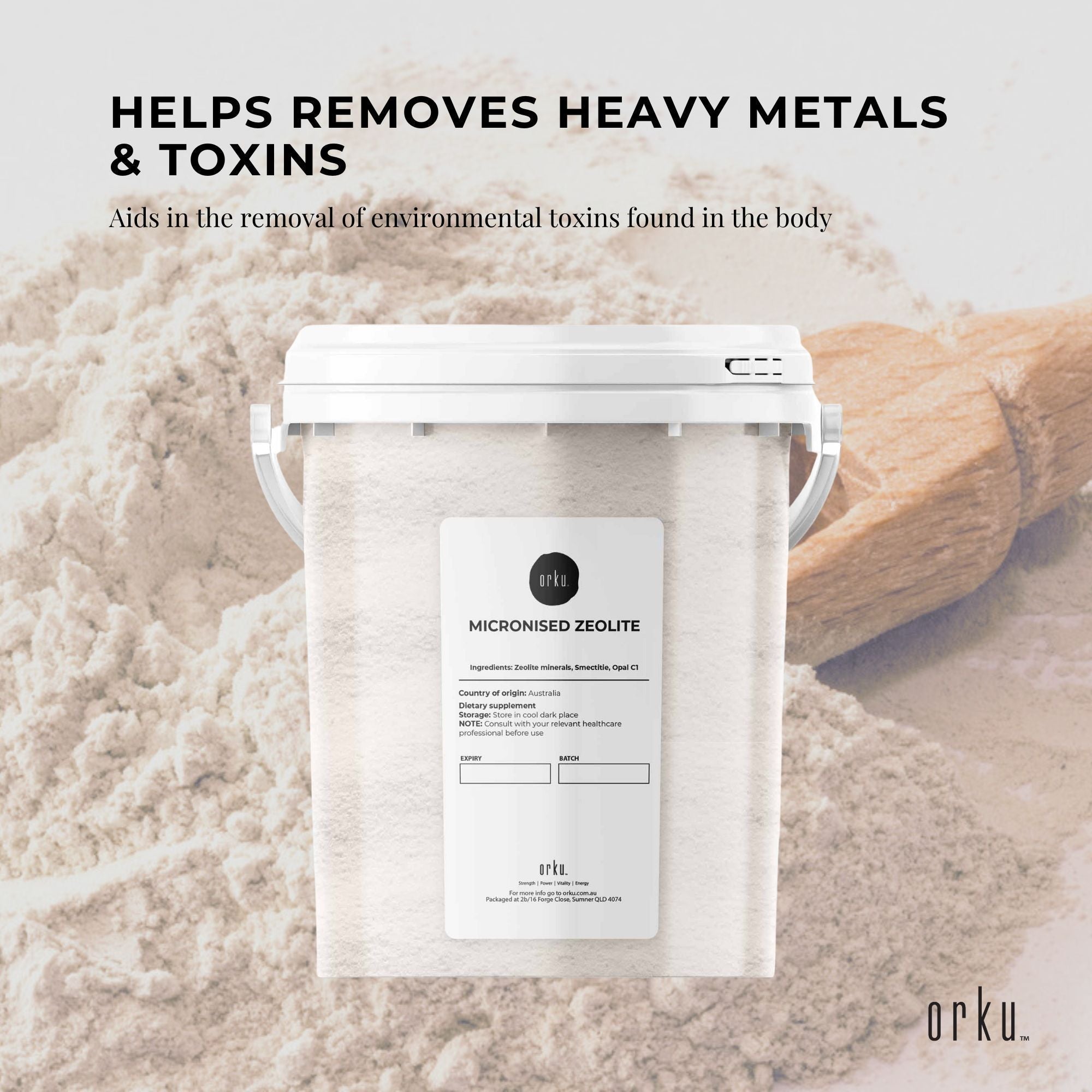 800g Pure Micronised Zeolite Powder Mineral Tub - Micronized Volcamin - NuSea