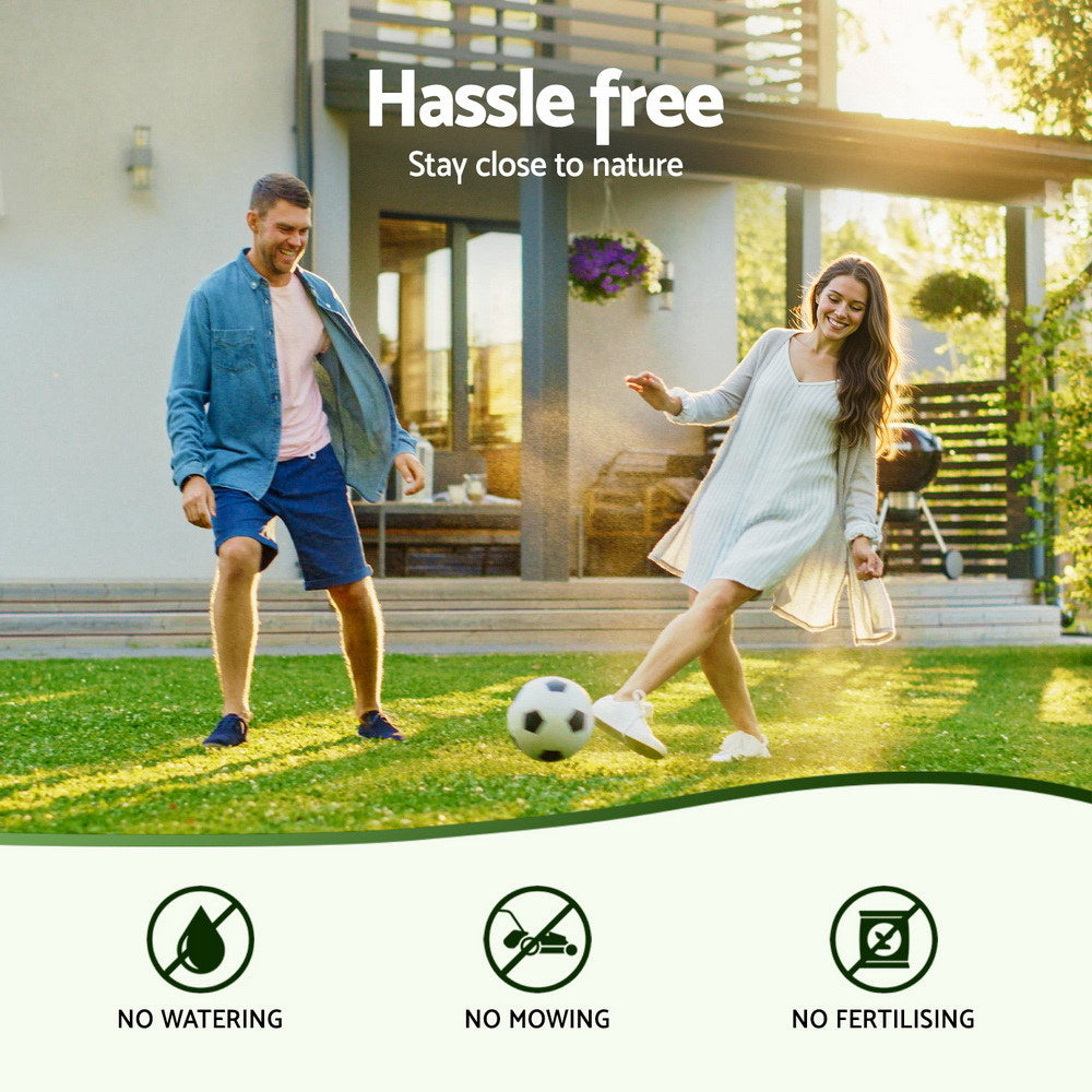 Prime Turf Artificial Grass Turf Rug Fake Grass 2 Rolls 15mm Height 50cm x 2m Indoor Outdoor Synthetic Grass Mat Carpet with Drainage Holes Plastic Plant
