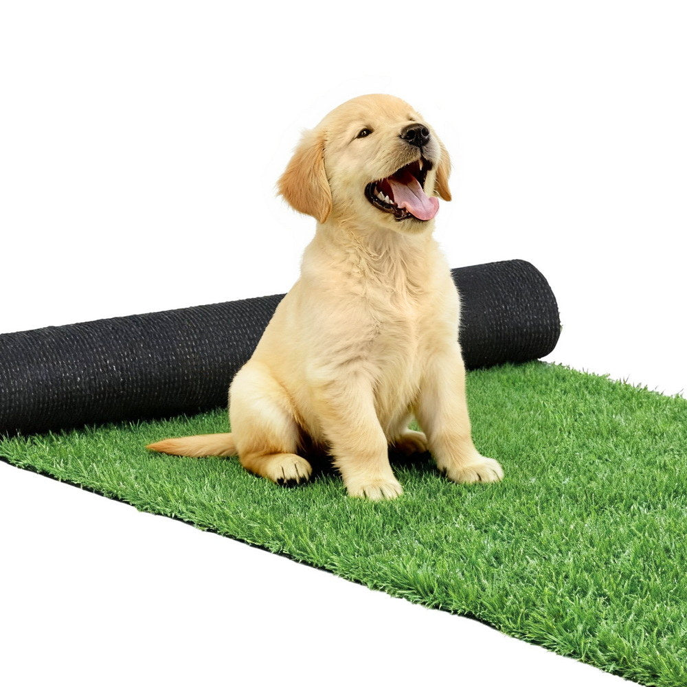 Prime Turf Artificial Grass Turf Rug Fake Grass 2 Rolls 15mm Height 50cm x 2m Indoor Outdoor Synthetic Grass Mat Carpet with Drainage Holes Plastic Plant