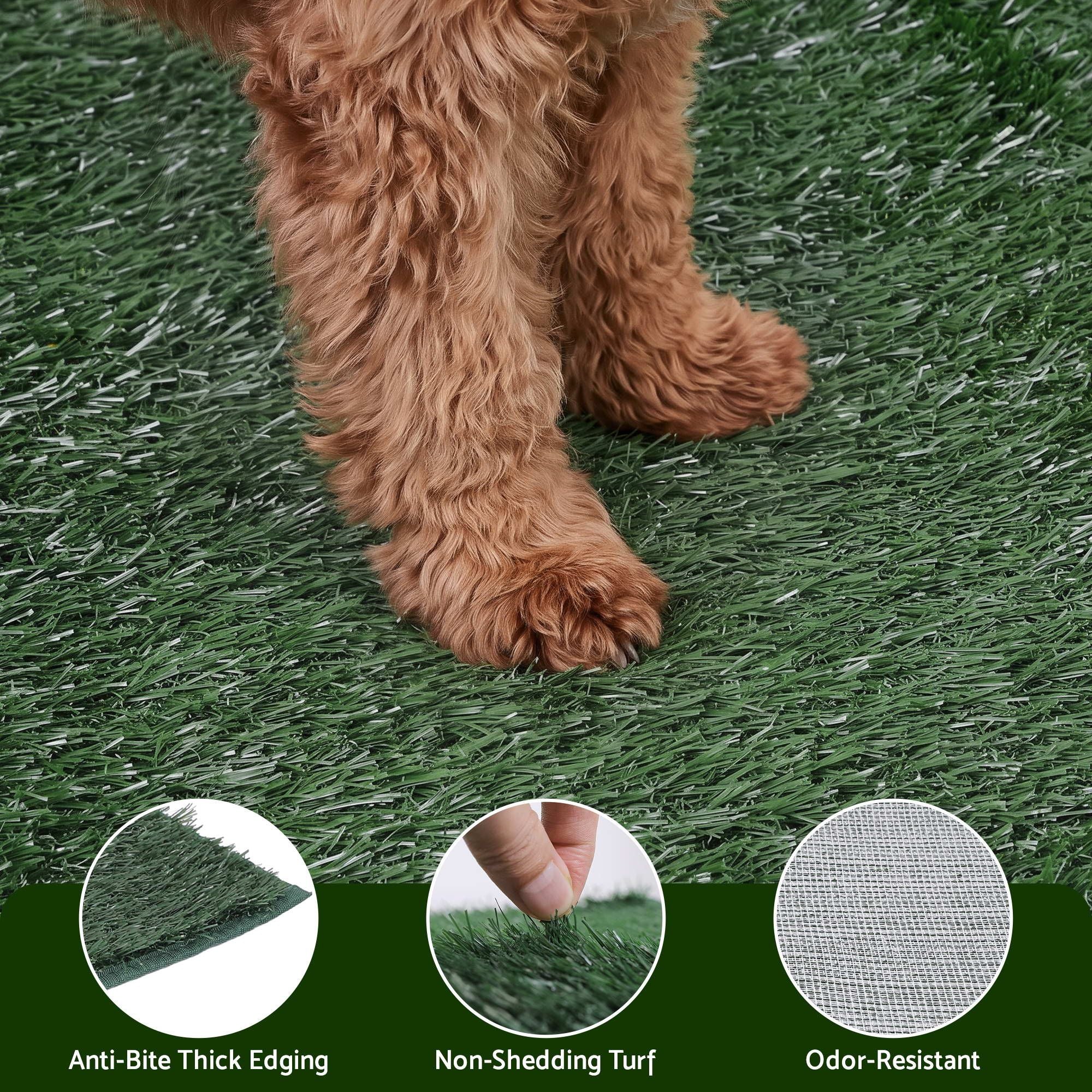Prime Turf Foldable Dog Grass Potty Pad High Wall Tray for Apartment Balcony RV travel