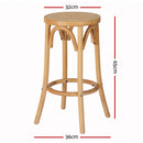 Artiss Bar Stool Rattan Seat Wooden