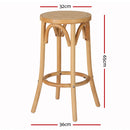 Artiss Bar Stool Rattan Seat Wooden