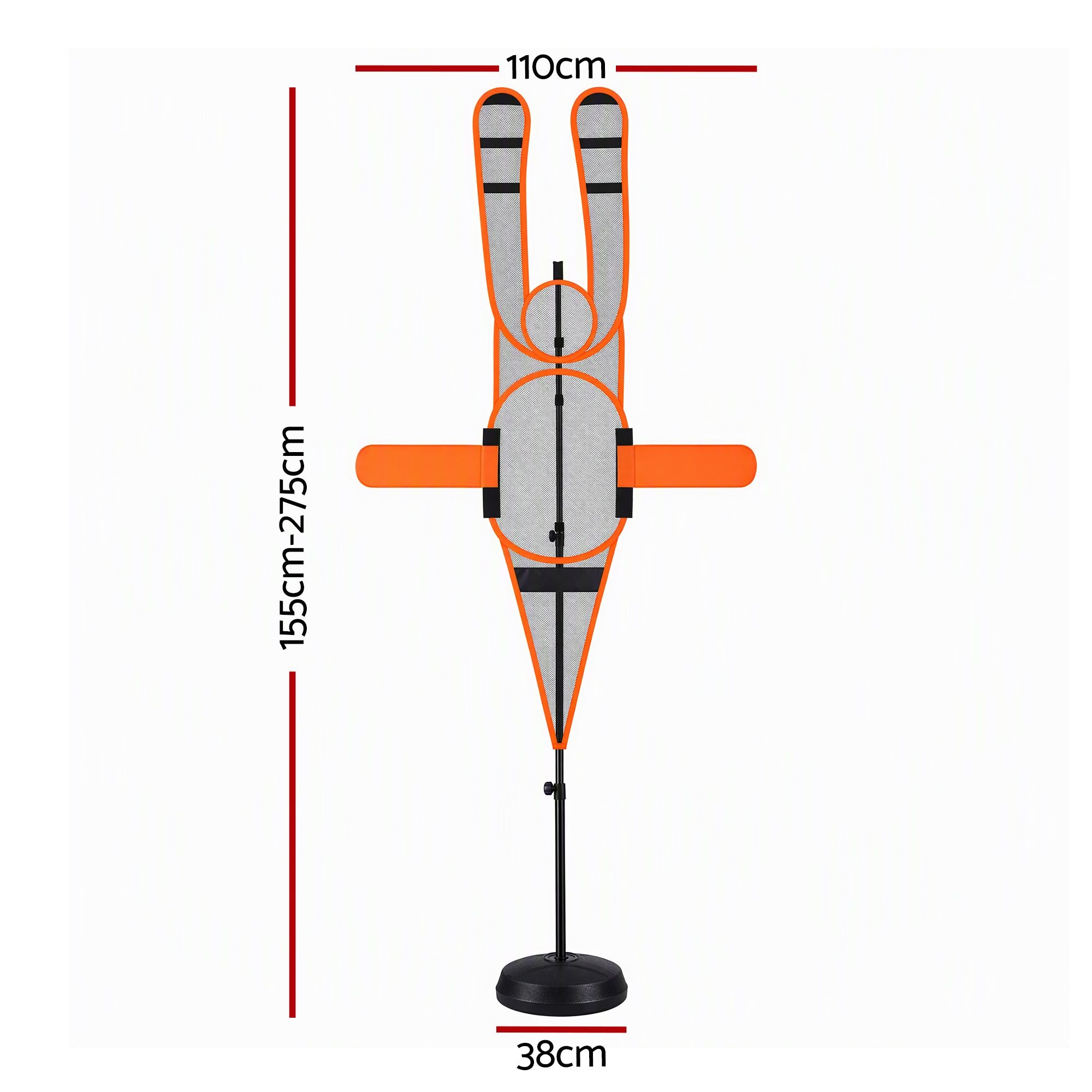 Basketball Defender Dummy 155-275cm Adjustable Shooting Passing Training Mannequin Black Orange