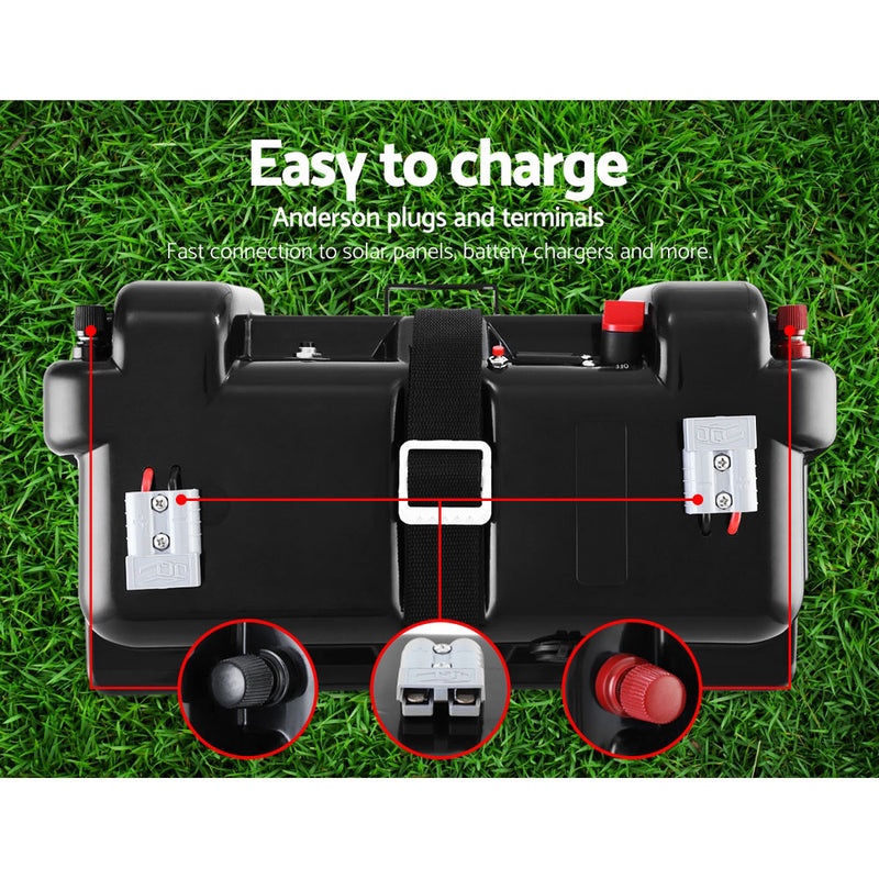 Giantz AGM Battery Box 12v Large Deep Cycle Box Portable Solar Caravan Camping