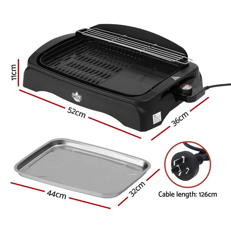 Grillz 1950W Electric BBQ Grill Non-stick Plate for Indoor Outdoor