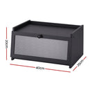 Artiss Bamboo Bread Box Kitchen Countertop Storage Clear Window Shelf 40cm Black