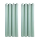 Artiss Blockout Curtains 2X 132x160cm Thermal Insulated Eyelet Drapes Green