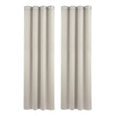 Artiss Blockout Curtains 2X 132x213cm Thermal Insulated Eyelet Drapes Beige