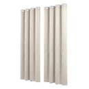 Artiss Blockout Curtains 2X 132x213cm Thermal Insulated Eyelet Drapes Beige