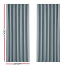 Artiss 2X Blockout Curtains Eyelet 240x230cm Grey