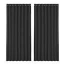 Artiss 2X Blockout Curtains Eyelet 300x230cm Black