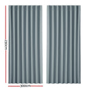 Artiss 2X Blockout Curtains Eyelet 300x230cm Grey