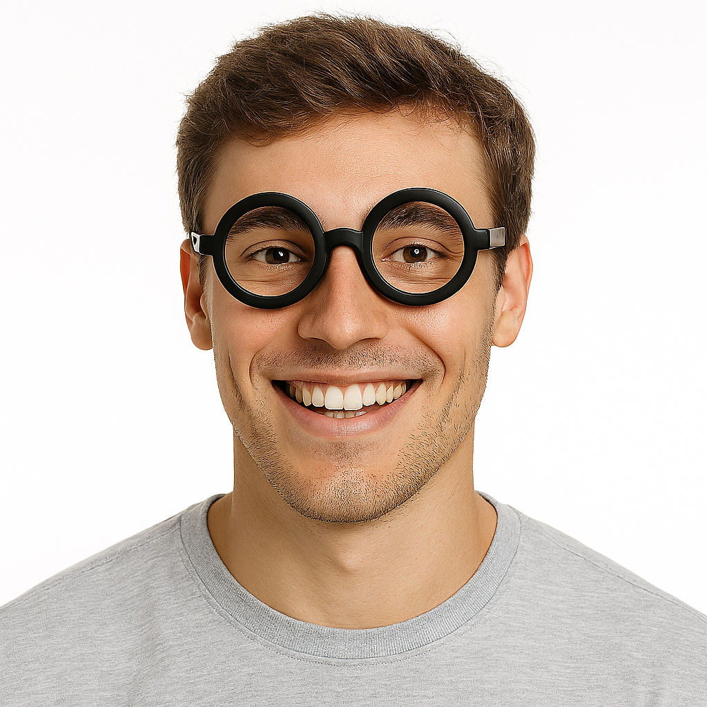 Black Round Nerd Glasses – Costume Accessory for Kids & Adults