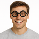 Black Round Nerd Glasses – Costume Accessory for Kids & Adults