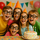 Nerd Glasses – Funny Party Costume Accessory for Kids & Adults | Black Round Frame