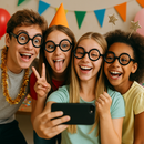 Nerd Glasses – Funny Party Costume Accessory for Kids & Adults | Black Round Frame