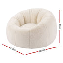 Artiss Bean Bag Chair Cover (No Filler) Soft Faux Fur Beanbag Cover Large Round Stuffed Animal Storage Bean Bag Cover Washable Lazy Sofa Cover for Adults Kids Teens, Beige